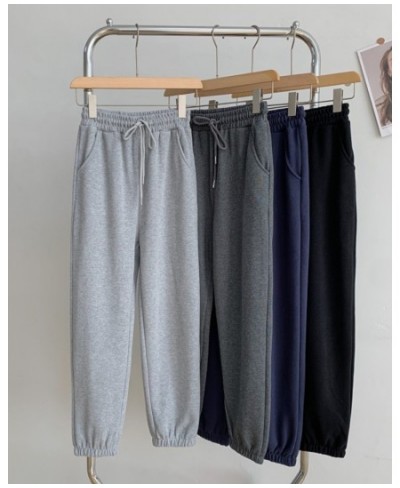 Grey sweatpants women's spring 2023 new loose drawstring leggings casual pants harem solid color thin sweatpants $38.83 - Bot...