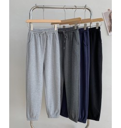 Grey sweatpants women's spring 2023 new loose drawstring leggings casual pants harem solid color thin sweatpants $38.83 - Bot...