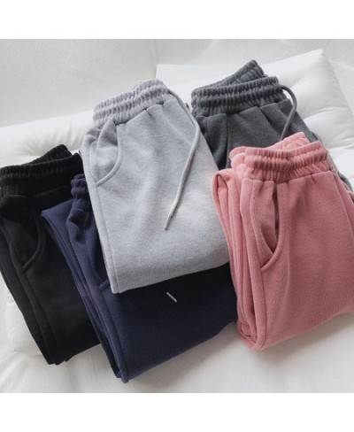 Grey sweatpants women's spring 2023 new loose drawstring leggings casual pants harem solid color thin sweatpants $38.83 - Bot...