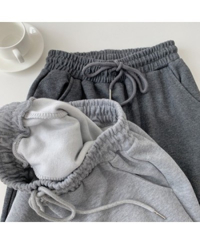 Grey sweatpants women's spring 2023 new loose drawstring leggings casual pants harem solid color thin sweatpants $38.83 - Bot...