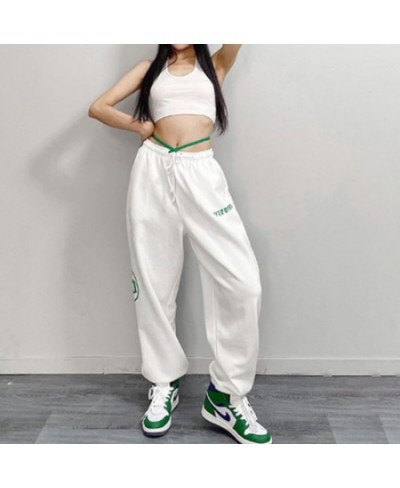 2022 Spring Summer Fashion Street Style Letter Loose Casual Dancing Sweatpants Women Jazz Pants Hip Hop Hipster Female Clothi...
