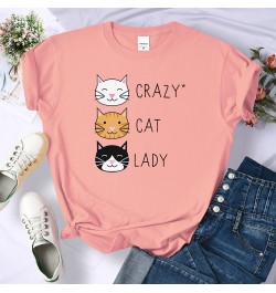 Crazy Cat Lady Cute Hip Hop T Shirts Women Fashion Sweat Clothing Summer Brand Tops New Crewneck Womens T-Shirts Loose Casual...