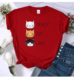 Crazy Cat Lady Cute Hip Hop T Shirts Women Fashion Sweat Clothing Summer Brand Tops New Crewneck Womens T-Shirts Loose Casual...