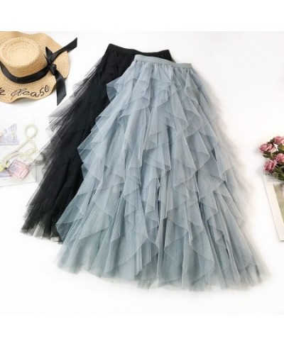 2023 Ins New Summer Skirts Women Long Mesh Skirts Fashion Long Skirt $37.44 - Skirts