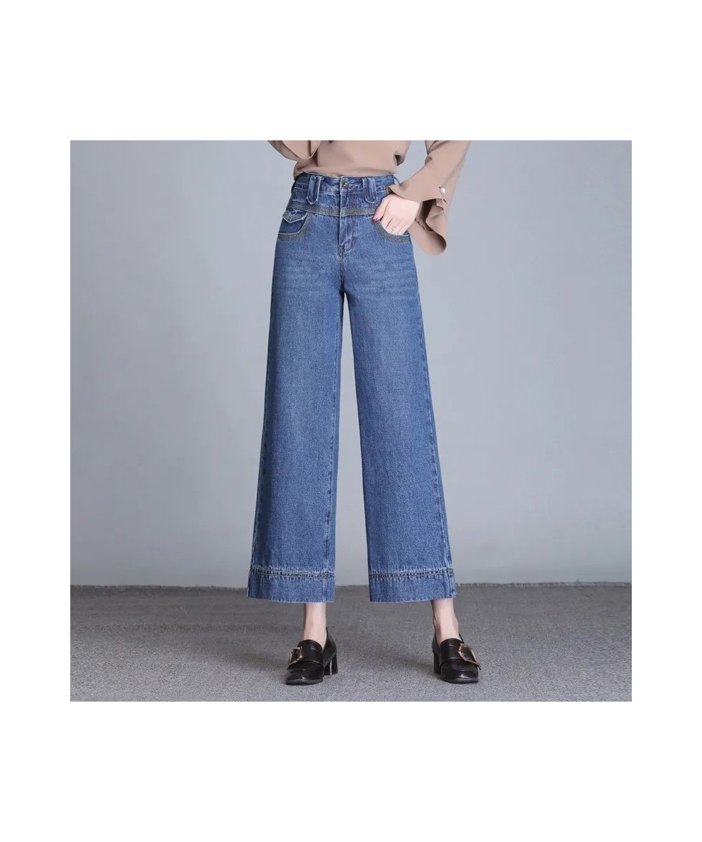 Korean Fashion Wide Leg Jeans Women High Waist Denim Pants Elegant Design Baggy Trousers Mother Spring Ankle Length Vaqueros ...