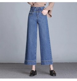 Korean Fashion Wide Leg Jeans Women High Waist Denim Pants Elegant Design Baggy Trousers Mother Spring Ankle Length Vaqueros ...