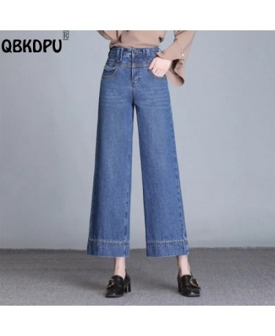 Korean Fashion Wide Leg Jeans Women High Waist Denim Pants Elegant Design Baggy Trousers Mother Spring Ankle Length Vaqueros ...