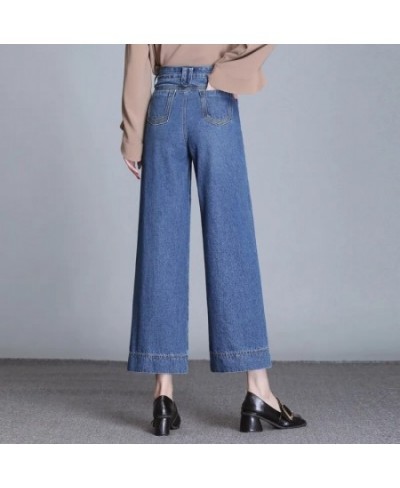 Korean Fashion Wide Leg Jeans Women High Waist Denim Pants Elegant Design Baggy Trousers Mother Spring Ankle Length Vaqueros ...