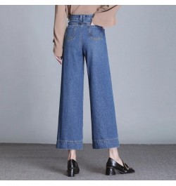 Korean Fashion Wide Leg Jeans Women High Waist Denim Pants Elegant Design Baggy Trousers Mother Spring Ankle Length Vaqueros ...