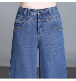 Korean Fashion Wide Leg Jeans Women High Waist Denim Pants Elegant Design Baggy Trousers Mother Spring Ankle Length Vaqueros ...