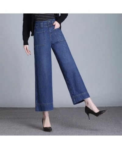 Korean Fashion Wide Leg Jeans Women High Waist Denim Pants Elegant Design Baggy Trousers Mother Spring Ankle Length Vaqueros ...