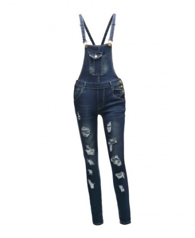 Ladies jeans new denim Ladies casual jeans pants Casu jumpsuit straps torn denim jeans $44.79 - Jeans