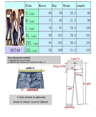 Ladies jeans new denim Ladies casual jeans pants Casu jumpsuit straps torn denim jeans $44.79 - Jeans