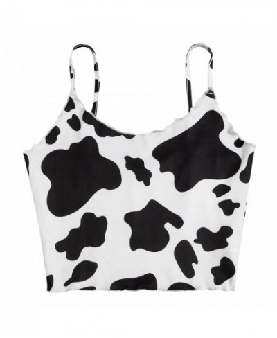 Sexy Women Crop Tops Cow Print Halter Strap Tanks Top Summer Skinny Backless Vest Teen Girls Party Clubwear mujer camisetas A...