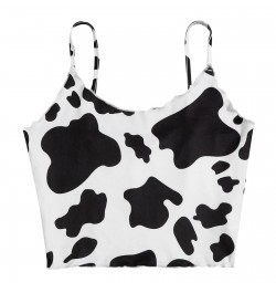 Sexy Women Crop Tops Cow Print Halter Strap Tanks Top Summer Skinny Backless Vest Teen Girls Party Clubwear mujer camisetas A...