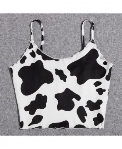 Sexy Women Crop Tops Cow Print Halter Strap Tanks Top Summer Skinny Backless Vest Teen Girls Party Clubwear mujer camisetas A...