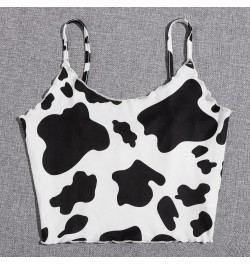 Sexy Women Crop Tops Cow Print Halter Strap Tanks Top Summer Skinny Backless Vest Teen Girls Party Clubwear mujer camisetas A...