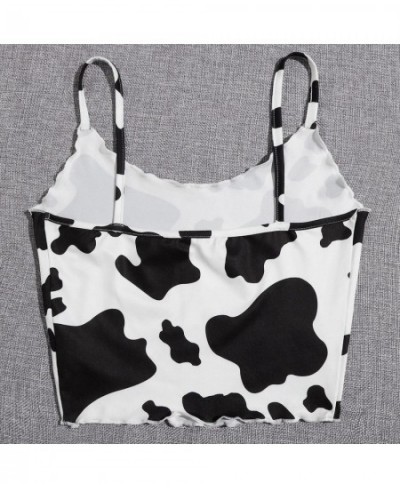 Sexy Women Crop Tops Cow Print Halter Strap Tanks Top Summer Skinny Backless Vest Teen Girls Party Clubwear mujer camisetas A...