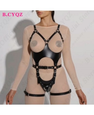 Bdsm Harness Sexy Woman Full Body Bondage Sets Lingerie Garter Belt Stockings Gothic Women's Underwear Sword Belt Pu Leather ...