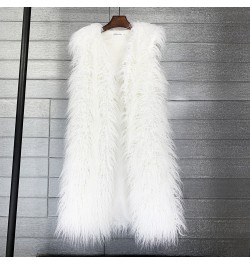 Women Mongolian Sheep Fur Long Vest Colorful Warm Faux Fur Plus Size Plush Coats Female Jacket Autumn Winter Furry Outerwear ...