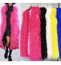 Women Mongolian Sheep Fur Long Vest Colorful Warm Faux Fur Plus Size Plush Coats Female Jacket Autumn Winter Furry Outerwear ...