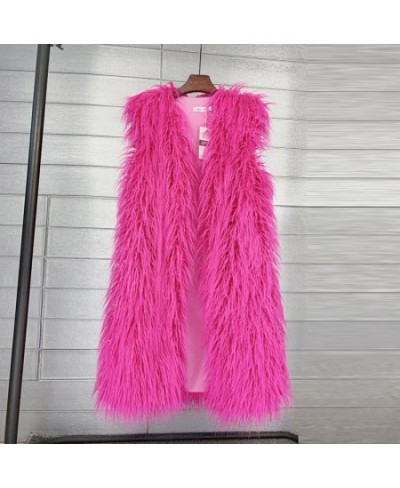 Women Mongolian Sheep Fur Long Vest Colorful Warm Faux Fur Plus Size Plush Coats Female Jacket Autumn Winter Furry Outerwear ...