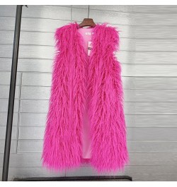 Women Mongolian Sheep Fur Long Vest Colorful Warm Faux Fur Plus Size Plush Coats Female Jacket Autumn Winter Furry Outerwear ...