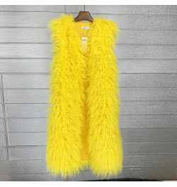 Women Mongolian Sheep Fur Long Vest Colorful Warm Faux Fur Plus Size Plush Coats Female Jacket Autumn Winter Furry Outerwear ...