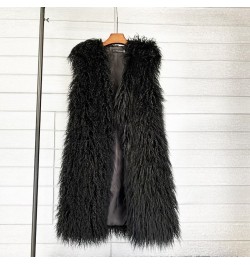 Women Mongolian Sheep Fur Long Vest Colorful Warm Faux Fur Plus Size Plush Coats Female Jacket Autumn Winter Furry Outerwear ...