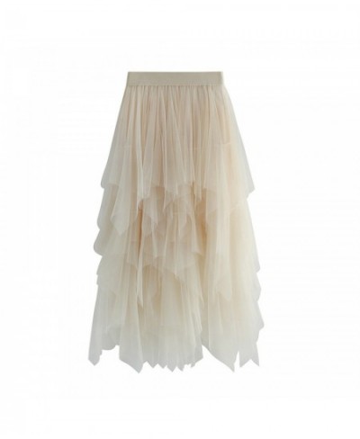 Irregular Tulle Skirt Women Summer Casual Party Club Wear Petticoat Ball Gown Skirt $23.86 - Skirts