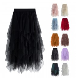 Irregular Tulle Skirt Women Summer Casual Party Club Wear Petticoat Ball Gown Skirt $23.86 - Skirts