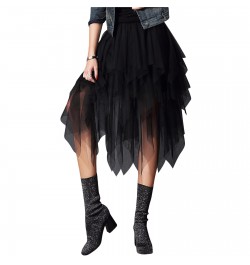 Irregular Tulle Skirt Women Summer Casual Party Club Wear Petticoat Ball Gown Skirt $23.86 - Skirts