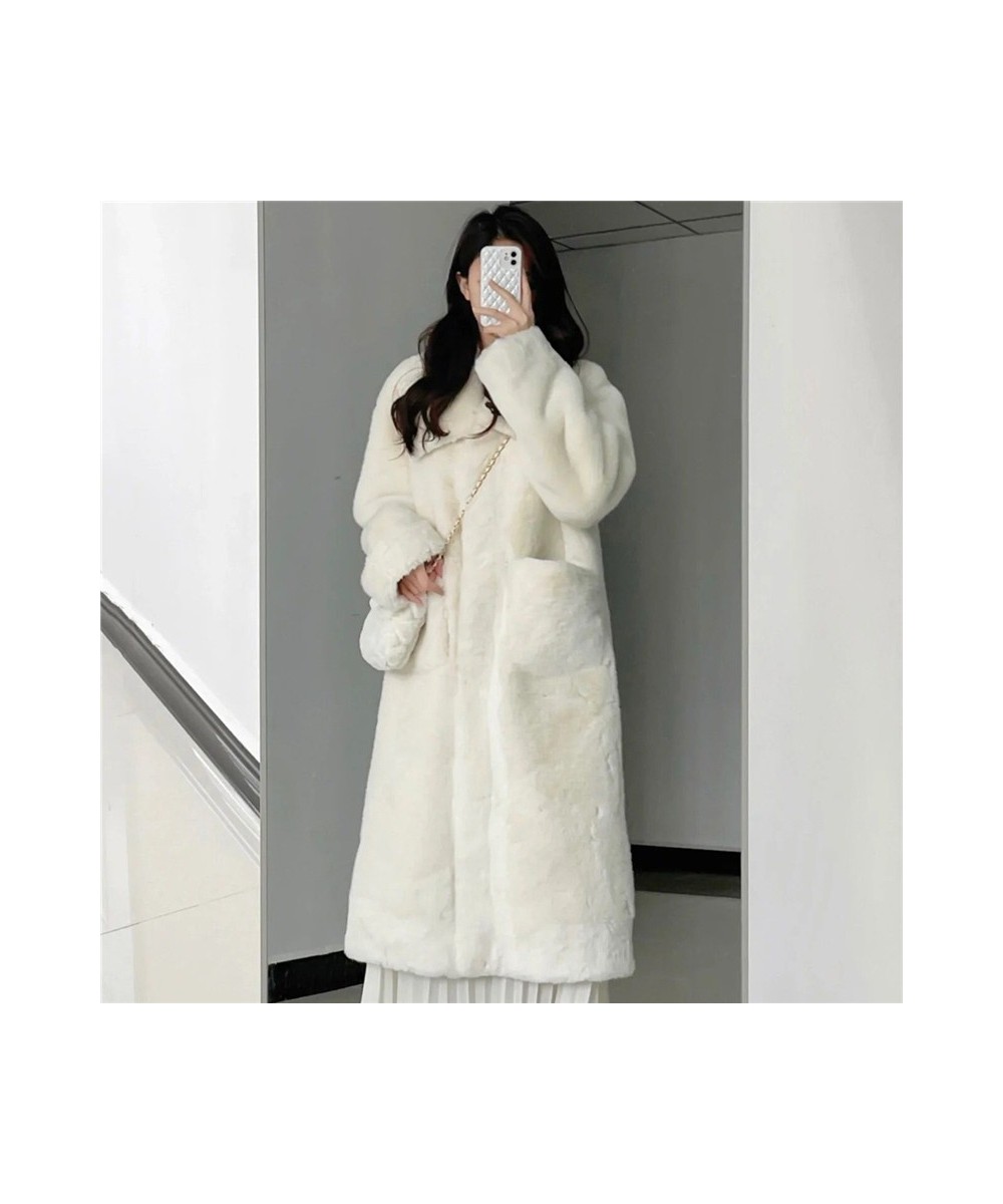 2022 New Women Winter Faux Fur Coat Long Fur Coats Thick Warm Female Plush Plus Size Loose OverCoat $77.20 - Jackets & Coats