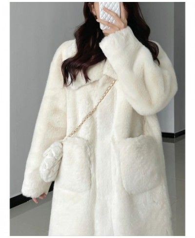 2022 New Women Winter Faux Fur Coat Long Fur Coats Thick Warm Female Plush Plus Size Loose OverCoat $77.20 - Jackets & Coats