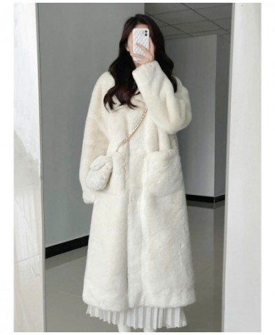 2022 New Women Winter Faux Fur Coat Long Fur Coats Thick Warm Female Plush Plus Size Loose OverCoat $77.20 - Jackets & Coats