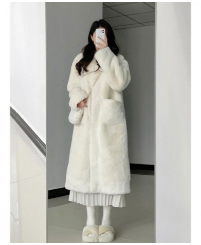 2022 New Women Winter Faux Fur Coat Long Fur Coats Thick Warm Female Plush Plus Size Loose OverCoat $77.20 - Jackets & Coats