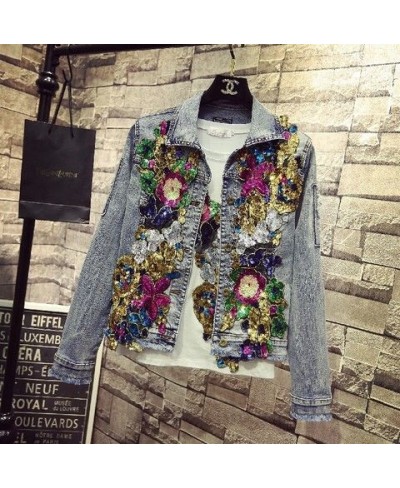 Flower Women Summer Cartoon Jacket Women Female Outerwear Jeans Coat Thickening Cotton Winter Parkas Women Grils $62.11 - Jac...