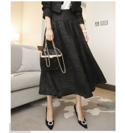 Women Vintage Elegant Tweed Short Jacket Coats & A Line Midi Long Skirt Sets Winter Autumn Dress Set Lady Outfits Zaful $77.1...