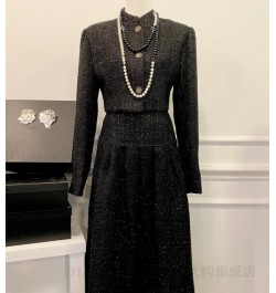 Women Vintage Elegant Tweed Short Jacket Coats & A Line Midi Long Skirt Sets Winter Autumn Dress Set Lady Outfits Zaful $77.1...