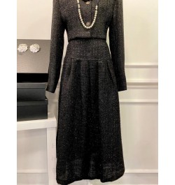 Women Vintage Elegant Tweed Short Jacket Coats & A Line Midi Long Skirt Sets Winter Autumn Dress Set Lady Outfits Zaful $77.1...