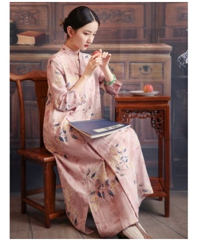 2023 Temperament Fashion Chinese Style Spring Summer Dress Thin Soft Cotton Linen Print Floral Women Casual Dress $41.41 - Dr...