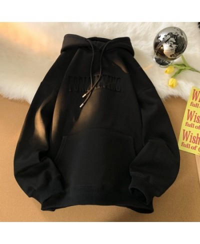 Winter Letter Women Thicken Hoodies Fashion Unisex Korean Clothing Designer Brand Female Casual Hooded Sweatshirts $71.35 - H...