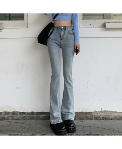 2023 Fall Summer Flared Jeans Women's Blue Straight Slim Body High Waist Vintage Pants Female Korean Solid Color Trouser $50....