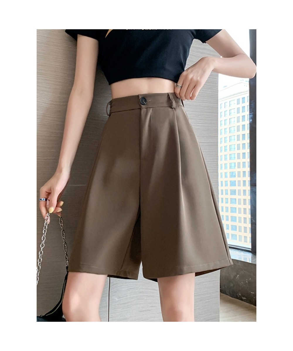 2023 Summer Women's Suit Shorts Casual Loose Wide Leg Long Shorts Pockets Office Solid Knee-length Pants Oversize Shorts Wome...