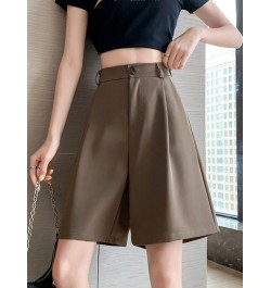 2023 Summer Women's Suit Shorts Casual Loose Wide Leg Long Shorts Pockets Office Solid Knee-length Pants Oversize Shorts Wome...