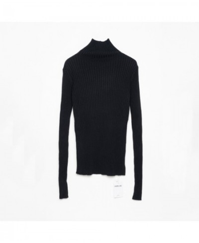 Ribbed Turtleneck Sweater Women Cotton High Neck Jumper Pullover Knitted Tops With Thumb Hole $36.85 - Sweaters