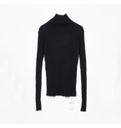 Ribbed Turtleneck Sweater Women Cotton High Neck Jumper Pullover Knitted Tops With Thumb Hole $36.85 - Sweaters