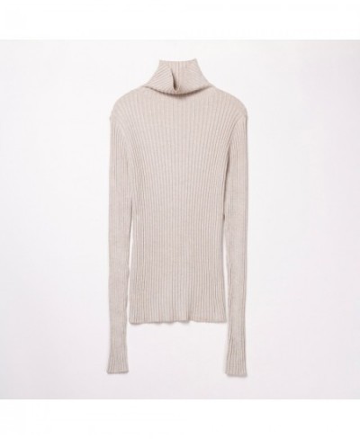 Ribbed Turtleneck Sweater Women Cotton High Neck Jumper Pullover Knitted Tops With Thumb Hole $36.85 - Sweaters