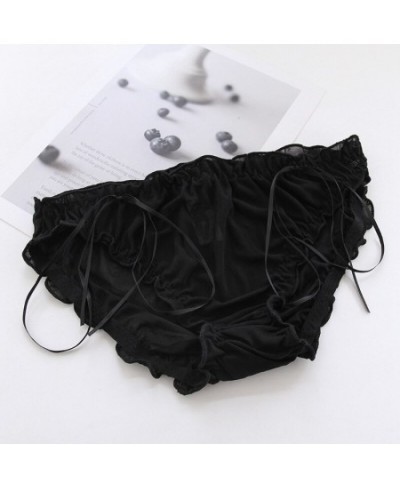 New Style Black Japanese Ladies Briefs Lace Bow Sexy Fashion Translucent Cute Large Size Mesh Personality Trend Cute $12.83 -...