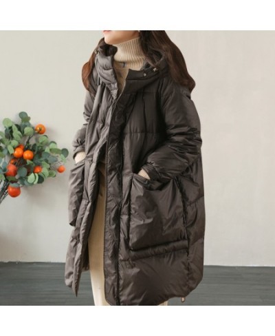 Women 90% White Duck Down Long Jacket with Hood Autumn Winter Down Coat Loose Over Size Outwear 2023 New $101.70 - Jackets & ...